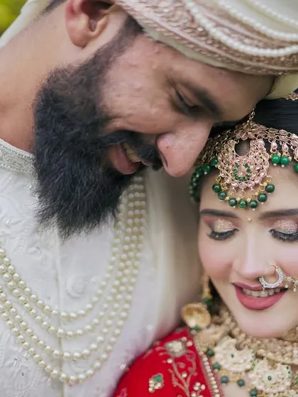 This is the moment we chase. Not a pose, but a feeling. A quiet breath between a husband and wife, lost in their own world on their wedding day.