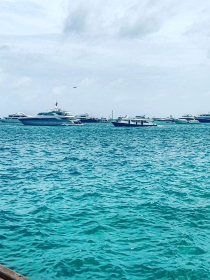 The harbor in Malé is filled with luxury yachts and liveaboards. This is the heart of the Maldivian dive travel scene, where we begin our "Eat. Sleep. Dive. Repeat." adventures.