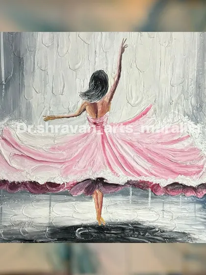 I love working with texture to make art that you can almost feel. For this piece, I used a palette knife technique to build up the layers of the ballerina's dress, giving it a sense of movement and life.