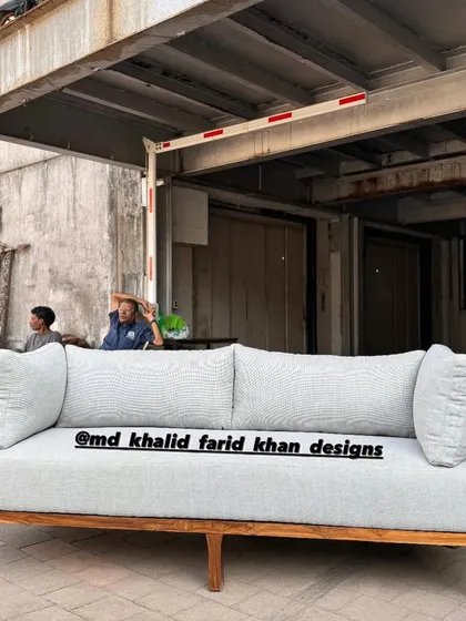 Another front view of the custom-made sofa.