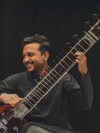 A solo portrait from the concert organized by the Vrindan Foundation. For me, the sitar is not just an instrument; it is a companion on my musical journey.