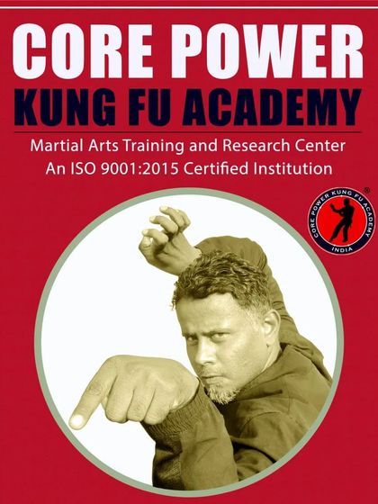 A poster for the academy featuring me in a classic Praying Mantis pose. This style is a specialty of our school.