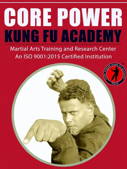 A poster for the academy featuring me in a classic Praying Mantis pose. This style is a specialty of our school.