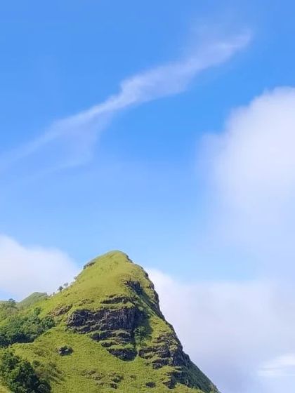 A shot of a distant peak on a clear day during the Bandaje trek.
