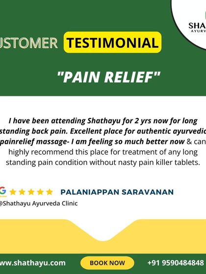 This patient, who suffered from long-standing back pain for two years, found my clinic to be an excellent place for authentic Ayurvedic pain relief massage. They now feel much better and recommend it as an alternative to painkillers.