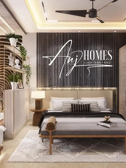 We designed this master bedroom to be an emotional reset, a personal spa retreat. The design centers around an in-room jacuzzi, surrounded by earthy textures, a vertical green wall, and warm, ambient lighting. It’s a perfect example of how we blend tranquility and luxury to create a true oasis within your home.