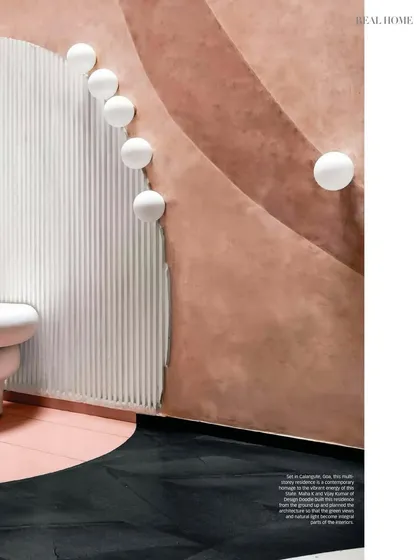 A detail shot from our Goa project feature in Goodhomes, showing the dramatic interplay of color and texture.