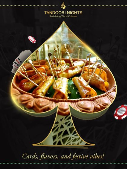 Cards, flavors, and festive vibes. For your Diwali card parties, we offer winning bites like these savory spring rolls, ensuring the food shines as brightly as the lights.