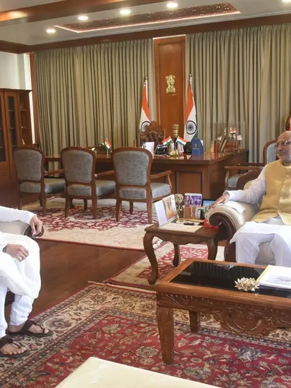 Meeting with Shri CP Radhakrishnan ji after his election as the 15th Vice President of India. I wished him great success in serving the nation and we discussed the role of inner balance in leadership.