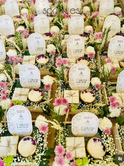 A sea of our custom floral hampers ready for the Aza grand launch. It was an amazing opportunity, and the candles turned out fabulous.
