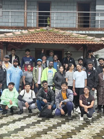 The group assembled in front of the homestay, a mix of excitement and readiness for the day's adventure.