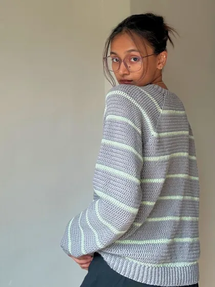 Another shot of the grey sweater. It's the kind of piece you just want to live in all winter.