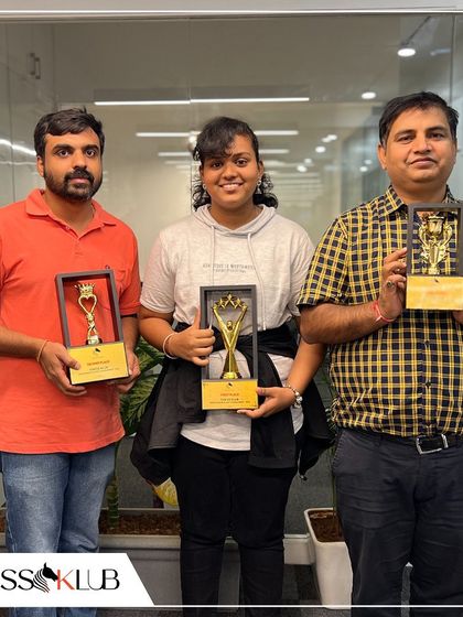 The top three winners of our Independence Day tournament proudly display their trophies, celebrating a hard-fought competition.