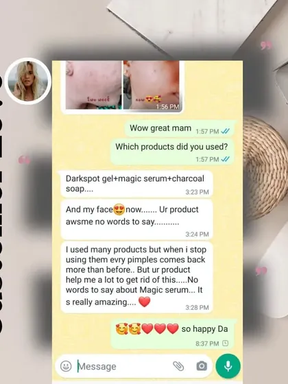 This before-and-after result is why I do what I do. Using the Darkspot Gel, Magic Serum, and Charcoal Soap, this customer saw a huge improvement in her skin.