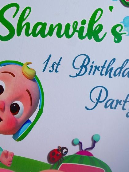 A duplicate image of the cheerful and inviting Cocomelon welcome sign, perfect for greeting the youngest party guests.