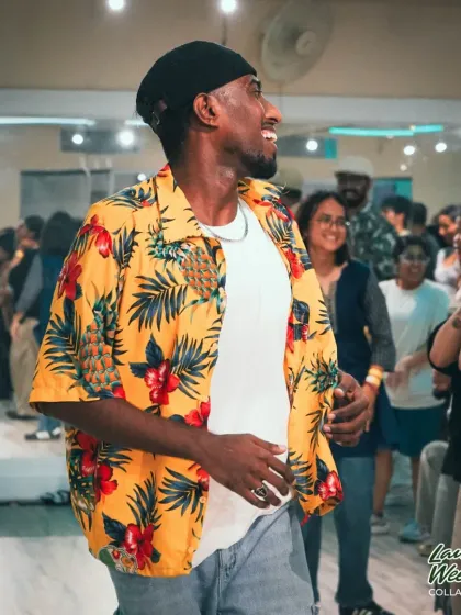 Instructor Swady, full of smiles and positive energy, during the fun-filled Collab Series workshop.