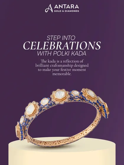 This Polki kada is a reflection of brilliant craftsmanship. Each petal, bezel, and detail is meticulously crafted by hand, creating a masterpiece that holds memories and light in equal measure.