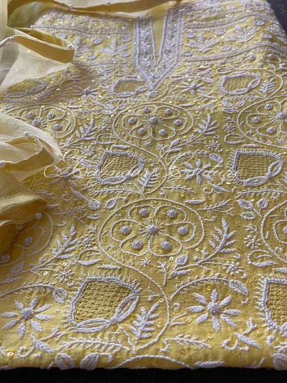 A detail shot focusing on the texture and density of the handwork.