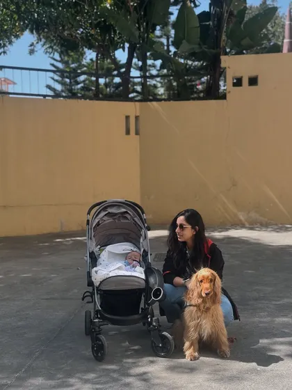 A mother and her two sons, enjoying a sunny day out to celebrate the new year.
