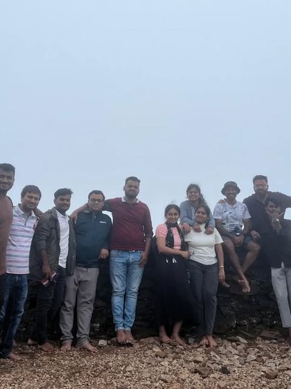 Our group at the top of a hill in Chikmagalur, taking a break and enjoying the view.