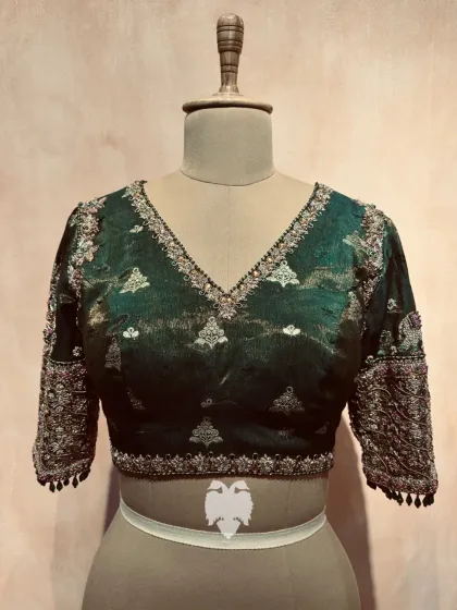 Blouse House by Mahitha Prasad - Custom Blouse Design & Embroidery The Velvet & Brocade Collection: A Royal Affair photo 17