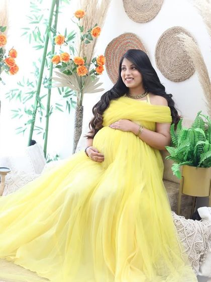 Sunshine in a dress. This bright yellow tulle gown brings so much joy to the portrait, set against a light and airy boho backdrop.