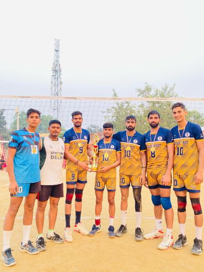 The winning LPN Club Delhi team after the tournament in Nagla, Barout. Posing with the trophy after a successful competition.