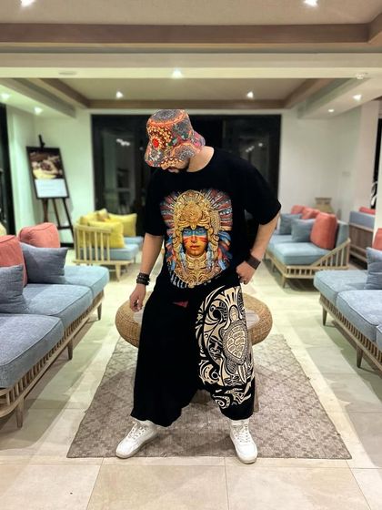 Another shot of my look in Sri Lanka. My style is a reflection of my music: bold, creative, and full of energy.