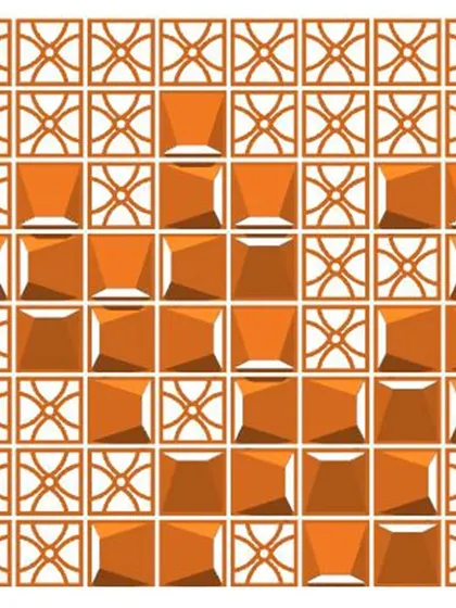 We believe in the beauty of details. This graphic illustrates a custom pattern for terracotta jali blocks, designed for a building's facade. This element serves as a decorative screen that also provides natural ventilation and shade, reflecting our commitment to both aesthetics and climate-responsive design.