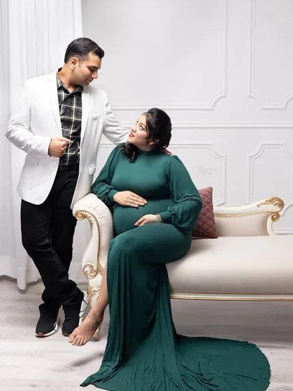 Something royal, something Victorian, something elegant. This couple's portrait captures a timeless, classic look with a touch of regal charm.
