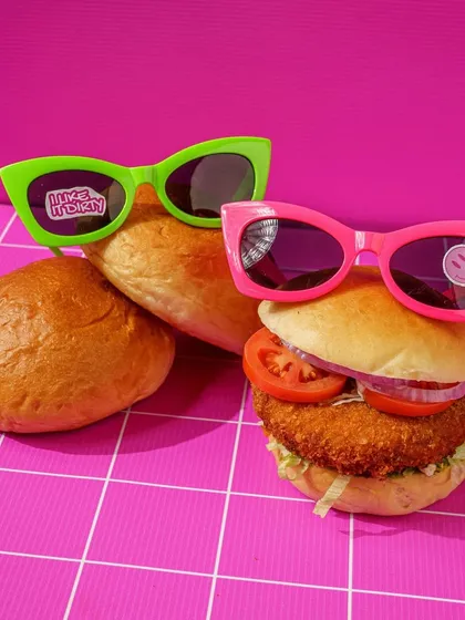 We added a playful touch to this Dirty Burger shoot by styling the burgers with sunglasses. This kind of quirky creativity helps a brand's content stand out and reflects a fun-loving personality.