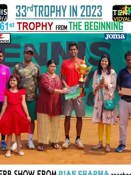 Celebrating Rian Sharma's finals appearance at the 5th Shri Rajesh Patel Memorial Super-Series AITA Tennis Tournament.