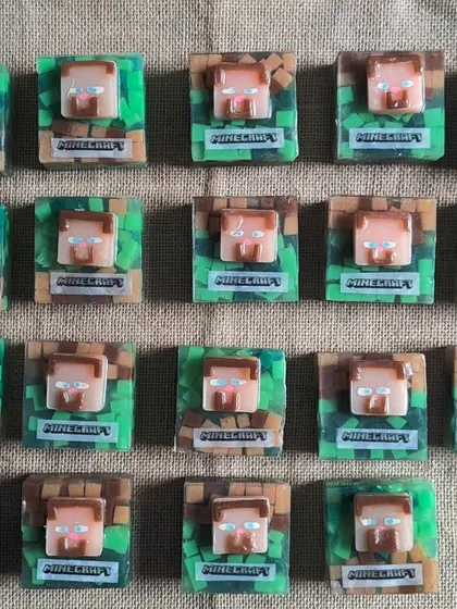 Another view of the popular Minecraft-themed soaps.