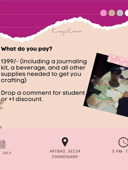 I'm so excited to be hosting a workshop in Chandigarh, the city where I did my graduation. It's going to be a special one, filled with art, reflection, and connection.