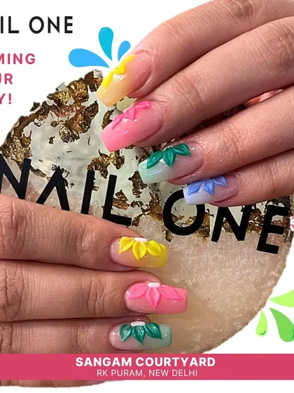 A preview of our colorful 3D floral nail art. This design showcases our ability to create intricate, textured flowers that are full of life and color.