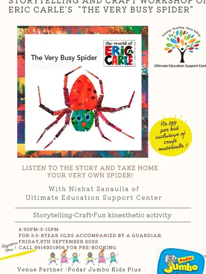 I bring beloved books like Eric Carle's "The Very Busy Spider" to life in my storytelling and craft workshops. These multi-sensory sessions combine reading with fun, hands-on activities to practice early literacy skills.