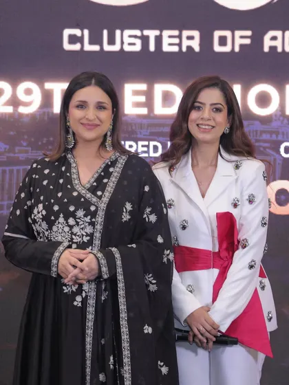 A close-up shot with Parineeti Chopra at the 29th edition of the Cluster of Achievers event in Delhi.