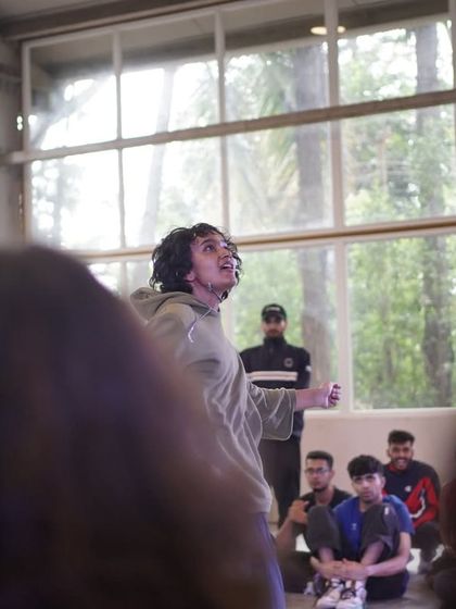 The winner, Tishara, in her element during the final round of the Hip-Hop battle.