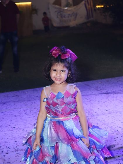 The birthday girl looking absolutely adorable at her party. My spacious lawns provide plenty of room for kids to run around and have fun.