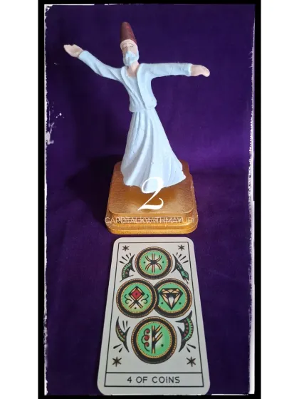 An August forecast with the Four of Coins, highlighting themes of control, security, and the need to loosen your grip. The guidance is to balance holding on with letting go.