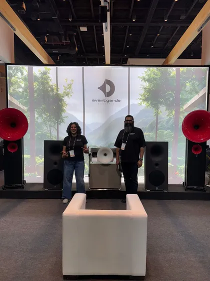 Here we are, Jenny and Denny, at the Smart Home Expo. For us, this isn't just a business; it's a shared passion. We travel the world to find the best audio technology, and we love sharing that knowledge and excitement with fellow audiophiles and clients.