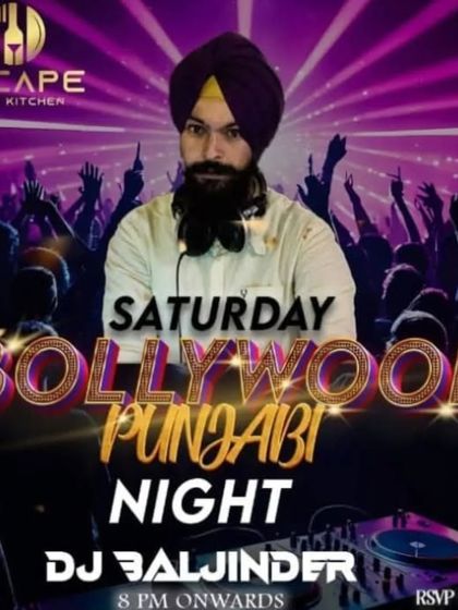 A poster from one of my Bollywood Punjabi nights at Escape Bar & Kitchen. I'm a regular feature at some of Bangalore's most popular party spots.