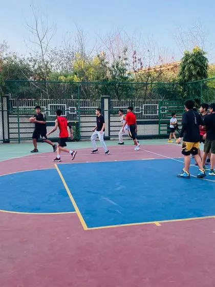 Players learn spacing and movement during a half-court offensive set.