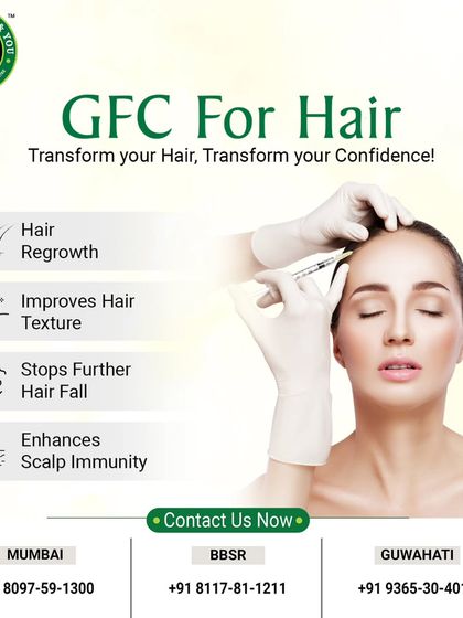 GFC therapy is a comprehensive solution for hair restoration. It not only promotes hair regrowth and stops further hair fall but also improves hair texture and enhances your scalp's overall health and immunity.