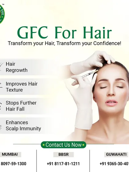 GFC therapy is a comprehensive solution for hair restoration. It not only promotes hair regrowth and stops further hair fall but also improves hair texture and enhances your scalp's overall health and immunity.