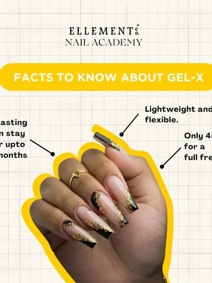 Gel-X is lightweight, flexible, and can last up to 3 months. Join our free Gel-X workshop to learn more about why this 45-minute full set is a trendsetter.