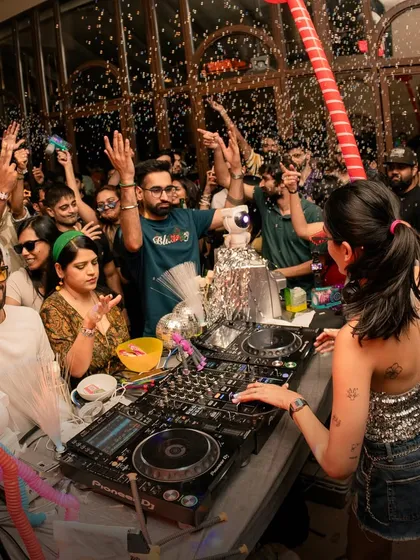 Pure joy at my own event, Paradisco. This is the vibe: confetti showers, a packed dancefloor, and everyone losing themselves to the music. I love creating these moments where we can all just let go.