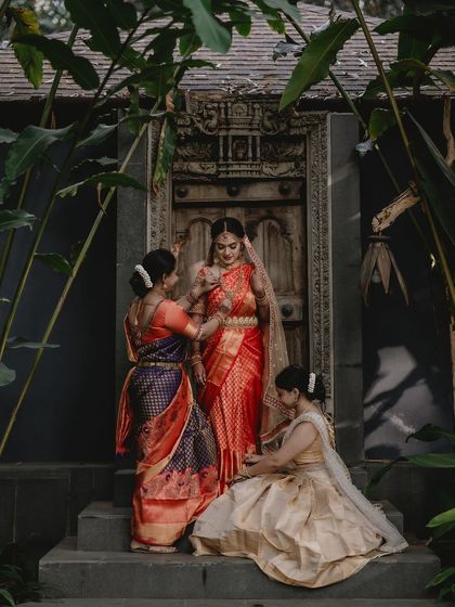 A beautiful moment between the bride and her bridesmaids. I had the pleasure of styling all three of these gorgeous ladies for Tanu's wedding.