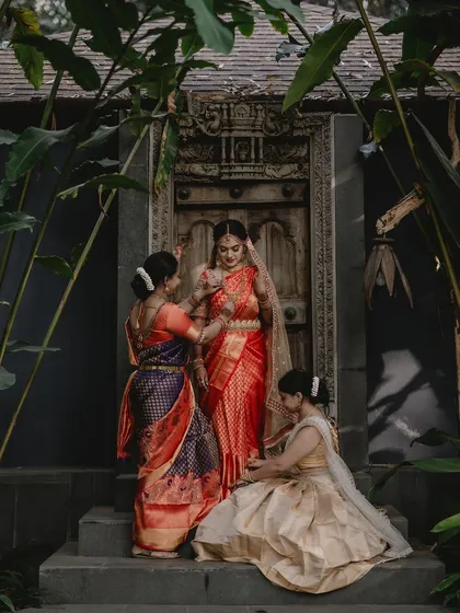 A beautiful moment between the bride and her bridesmaids. I had the pleasure of styling all three of these gorgeous ladies for Tanu's wedding.