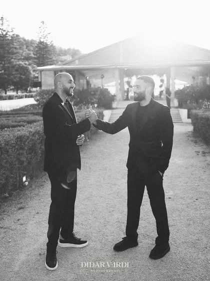 The bond is real. A candid moment with my Kudos Music brother Arvee between sets at a garden wedding in Lisbon. We're always in sync, ready to bring the fire.